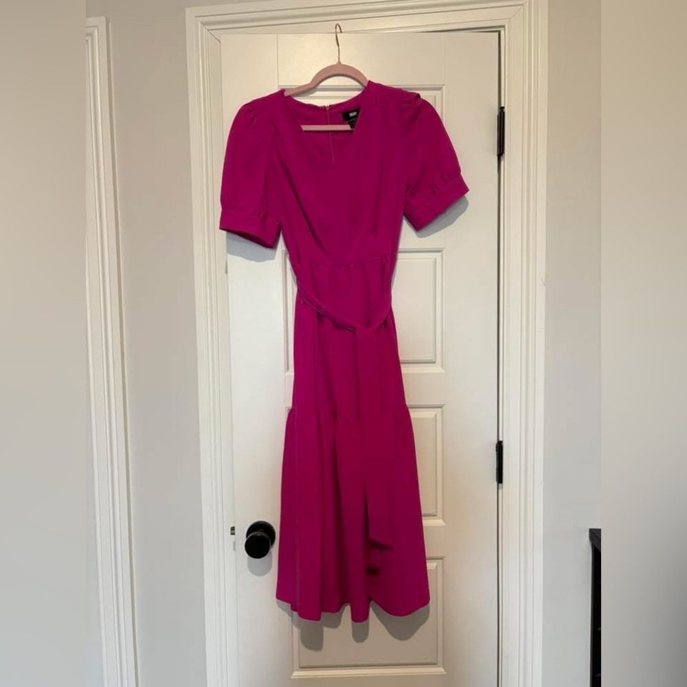DKNY pink midi dress